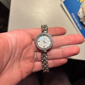 Silver Crystal Accent Women's Bracelet Watch